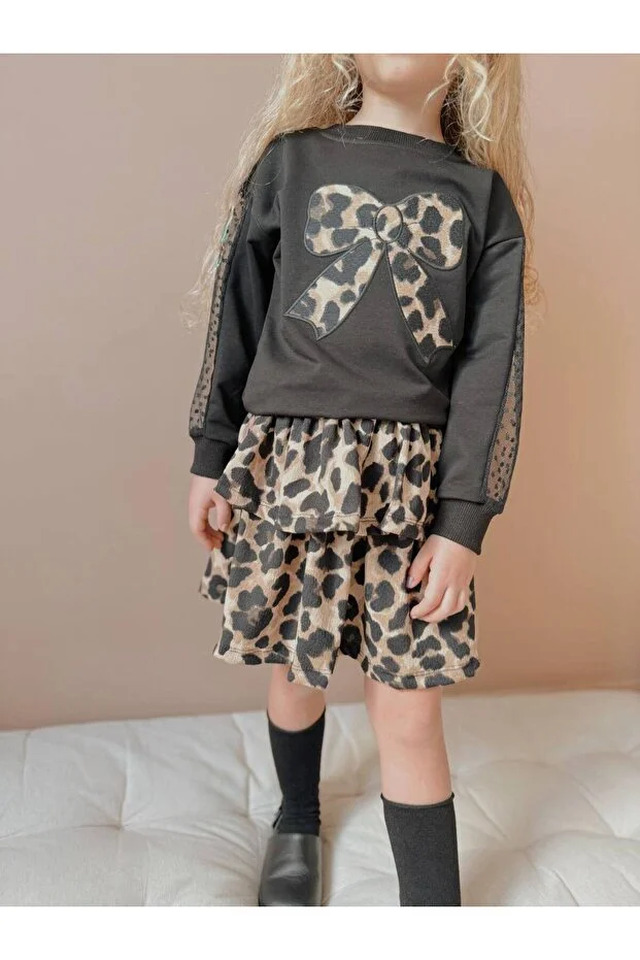 Tul Kollu Leopar Eteklı Takım